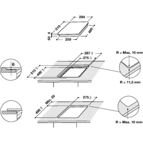 WSQ0530NE WHIRLPOOL Domino element