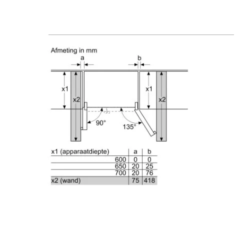 KAG93AIEP BOSCH Amerikaanse koelkast