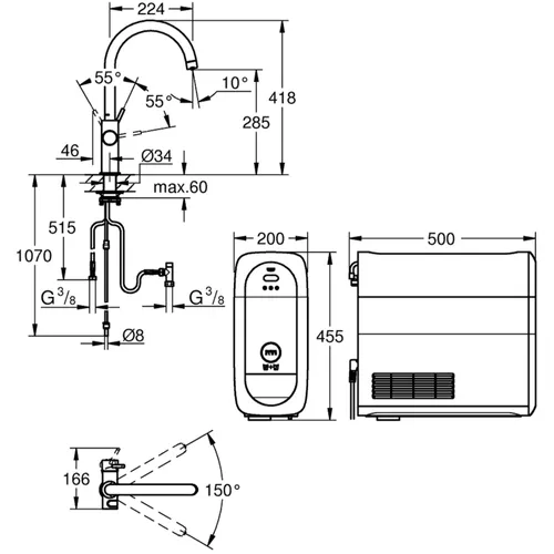 31455DC1 GROHE Gekoeld water kraan