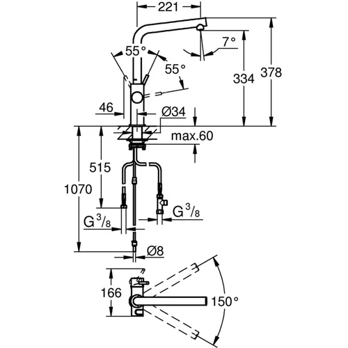 31454001 GROHE Gekoeld water kraan