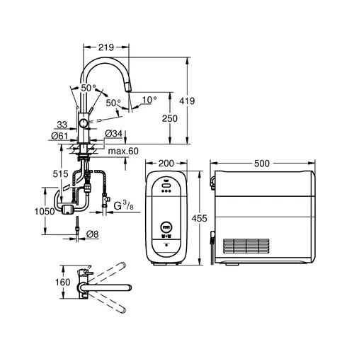31541000 GROHE Gekoeld water kraan