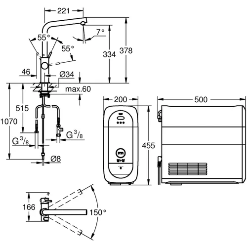 31454DC1 GROHE Gekoeld water kraan