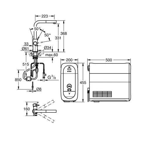 31539DC0 GROHE Gekoeld water kraan