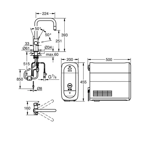 31543DC0 GROHE Gekoeld water kraan