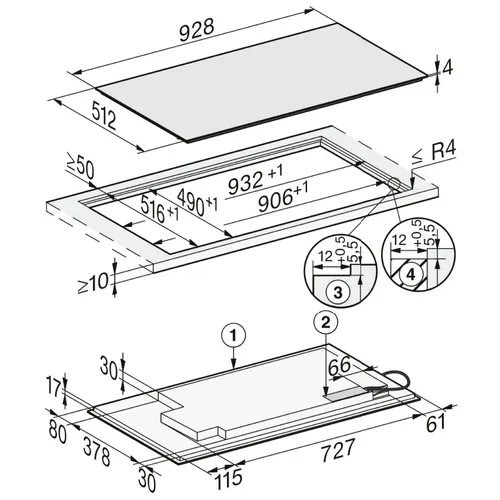 KM7629FX MIELE Inductie kookplaat