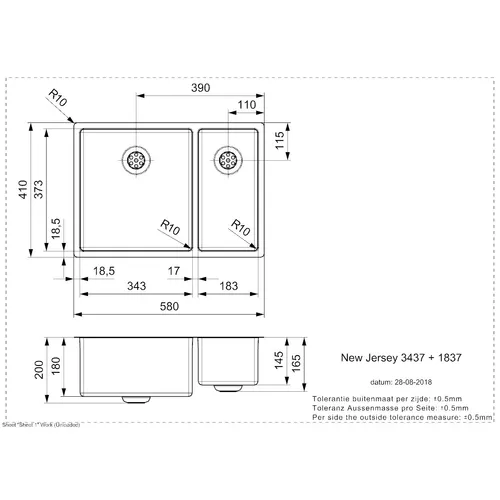 R33012 REGINOX Spoelbak