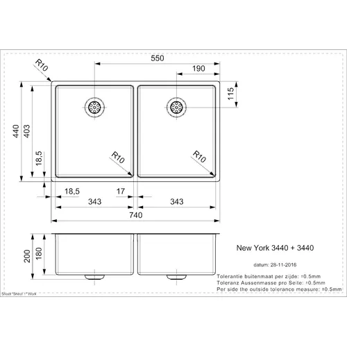 R28223 REGINOX Spoelbak