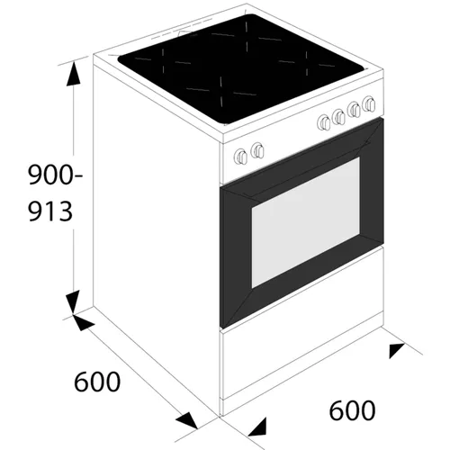 FIV560WIT ETNA Fornuis 60 cm