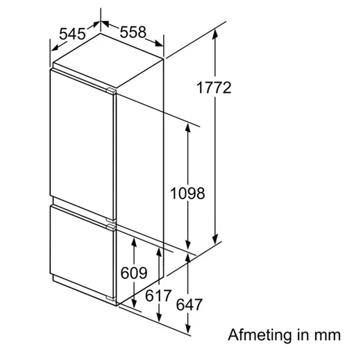 KIS87AFE0 BOSCH Inbouw koelkast vanaf 178 cm