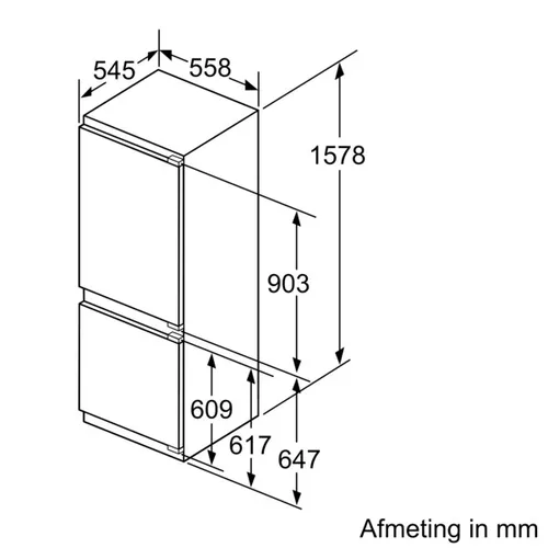 KIS77AFE0 BOSCH Inbouw koelkast rond 158 cm