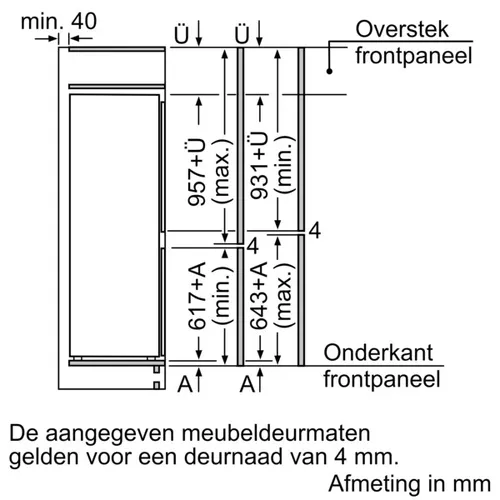KIS77AFE0 BOSCH Inbouw koelkast rond 158 cm