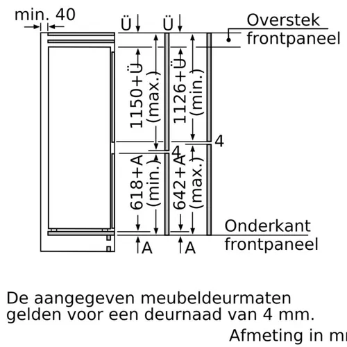 KI87SSDE0 SIEMENS Inbouw koelkast vanaf 178 cm