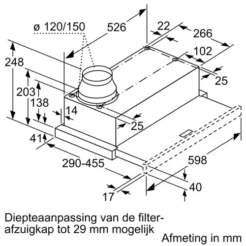 LI64MB521 SIEMENS Vlakscherm afzuigkap