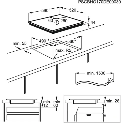 ZIFN644K ZANUSSI Inductie kookplaat