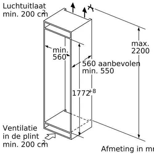 KI1816DE0 NEFF Inbouw koelkast vanaf 178 cm