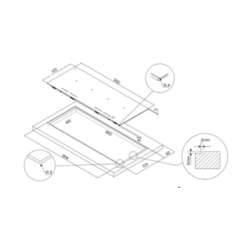 SDDH5 AIRO DESIGN Kookplaat met afzuiging