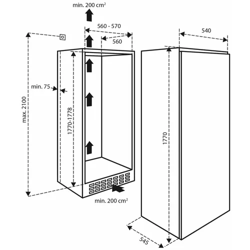 IKK1785S INVENTUM Inbouw koelkast vanaf 178 cm