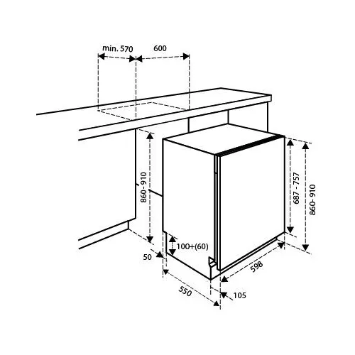 IVW6008AXL INVENTUM Volledig geintegreerde vaatwasser