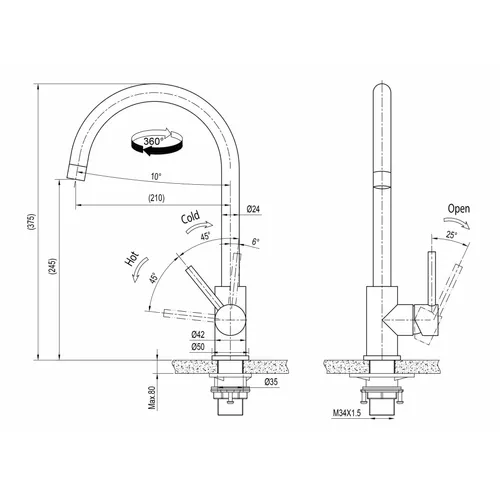 IMK601RVS INVENTUM Keukenkraan