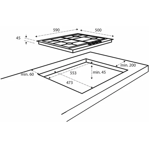 IKG6011RVS INVENTUM Gaskookplaat
