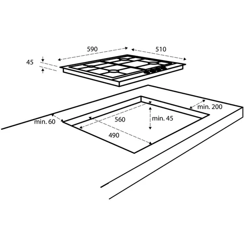 IKG6023GRVS INVENTUM Gaskookplaat