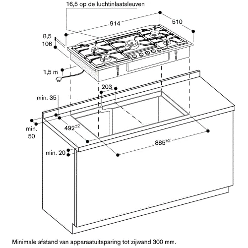 VG295250 GAGGENAU Gaskookplaat