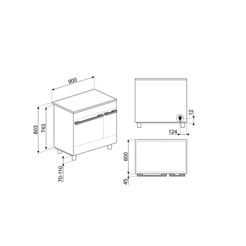 CPF92IMX SMEG Fornuis 90 cm