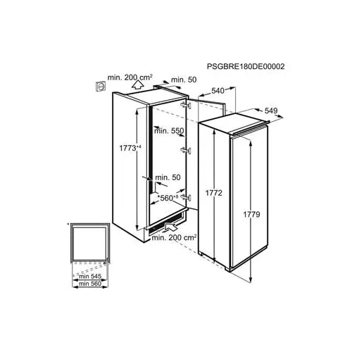 SKE818F1DS AEG Inbouw koelkast vanaf 178 cm