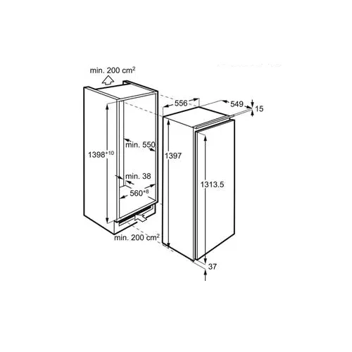 SKE814D9ZC AEG Inbouw koelkast rond 140 cm