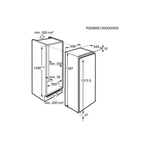 SFE814D9ZC AEG Inbouw koelkast rond 140 cm