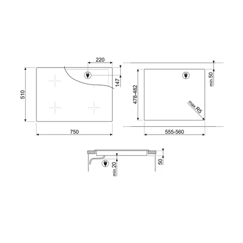 SI4742D SMEG Inductie kookplaat