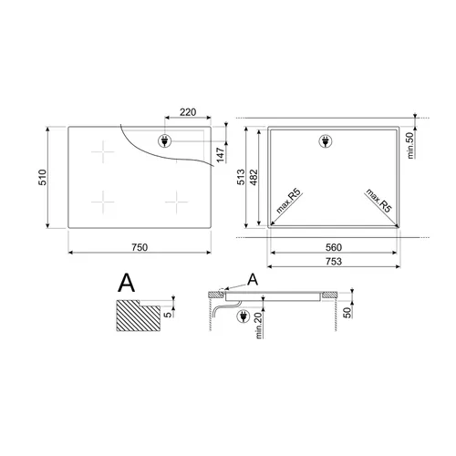 SI4742D SMEG Inductie kookplaat