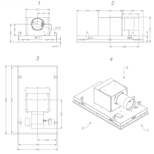 6932 NOVY Plafond afzuigkap