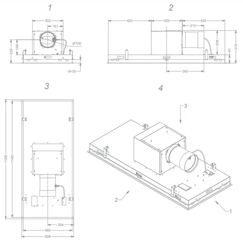 6942 NOVY Plafond afzuigkap