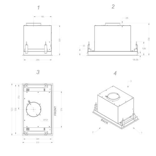 26050 NOVY Inbouwunit afzuigkap