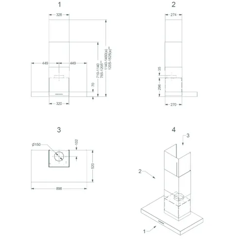 6512 NOVY Wandschouw afzuigkap