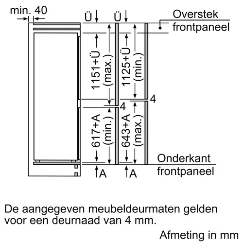 KIV87VFE0 BOSCH Inbouw koelkast vanaf 178 cm
