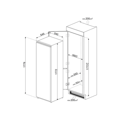 S8F174NE SMEG Inbouw vriezer
