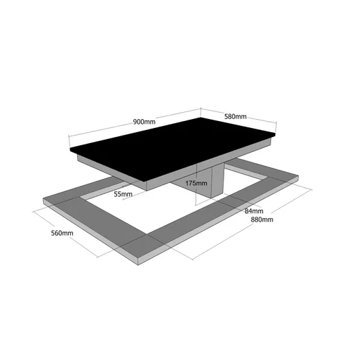 IG9804FIBG5 AIRO DESIGN Kookplaat met afzuiging