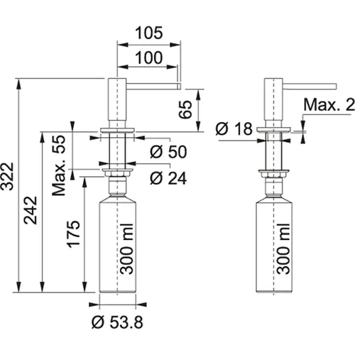 1190547906 FRANKE Zeepdispenser