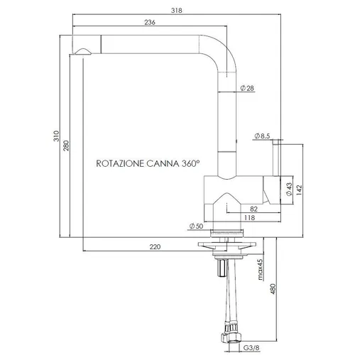 R34767 REGINOX Keukenkraan