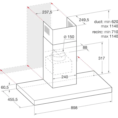DBHBS92LTIX1 BAUKNECHT Wandschouw afzuigkap