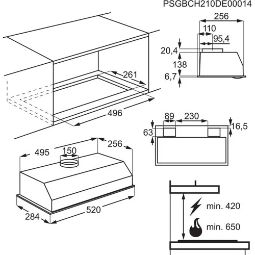 DGB3523S AEG Inbouwunit afzuigkap
