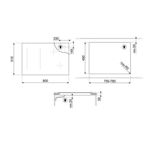 SIM3864D SMEG Inductie kookplaat