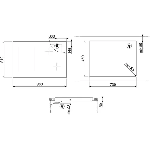 SIM3844D SMEG Inductie kookplaat