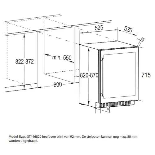 ST446820 STOVES Wijnkoelkast
