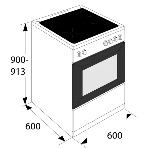 FIV560RVS ETNA Fornuis 60 cm