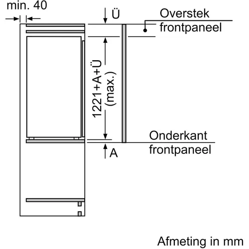 KI42LNSE0 SIEMENS Inbouw koelkast rond 122 cm