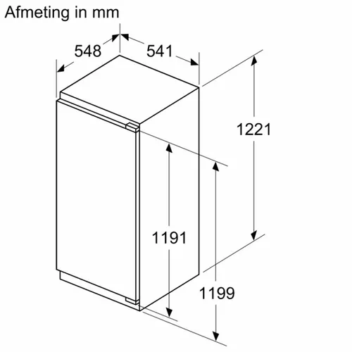 KI42L2FE0 SIEMENS Inbouw koelkast rond 122 cm