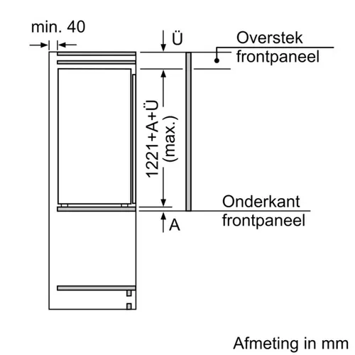 KI41RSFE0 SIEMENS Inbouw koelkast rond 122 cm
